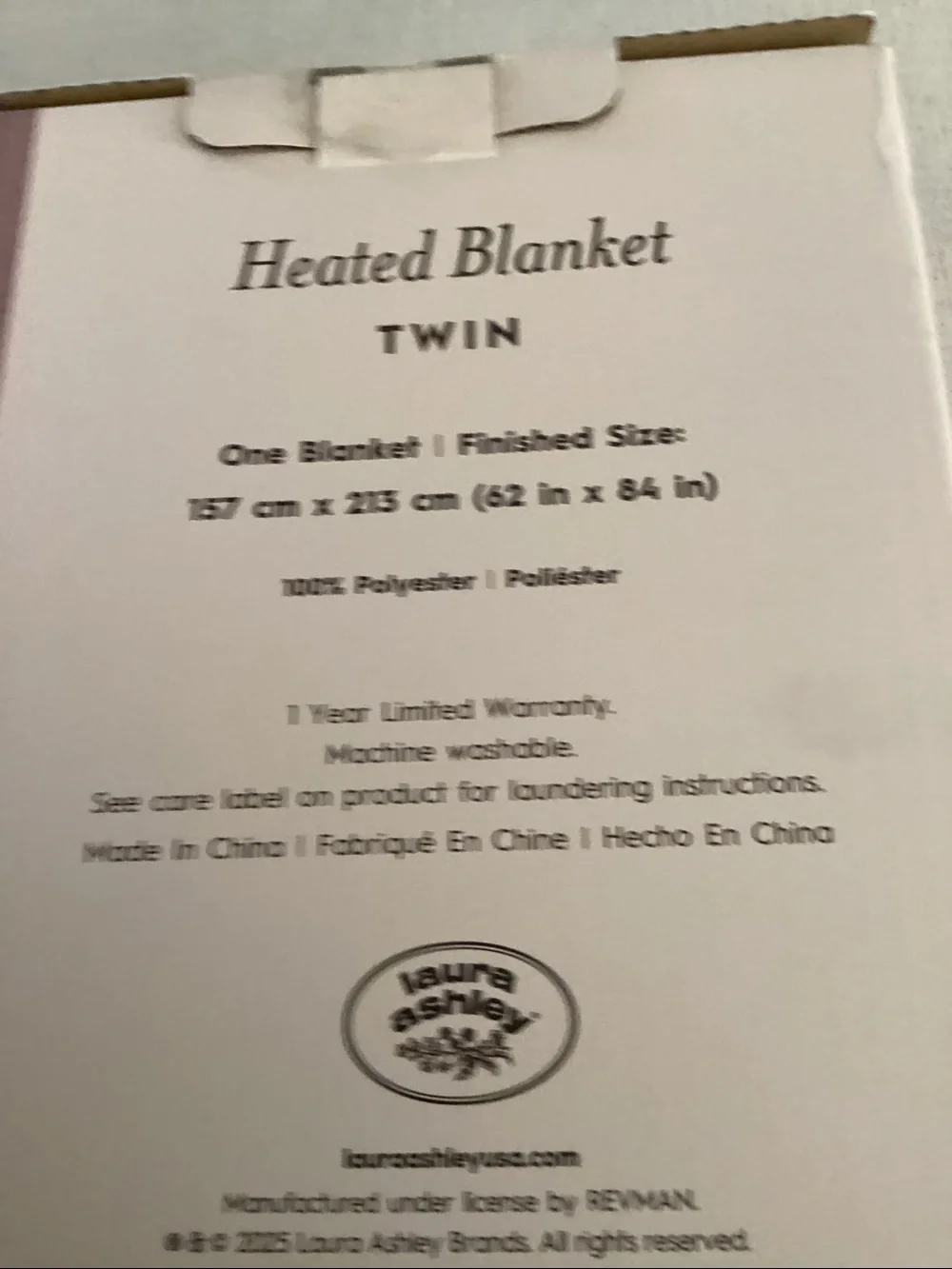 Laura Ashley heated Twin Wistful Blooms Twin Blanket Beige, NWT blanket sealed